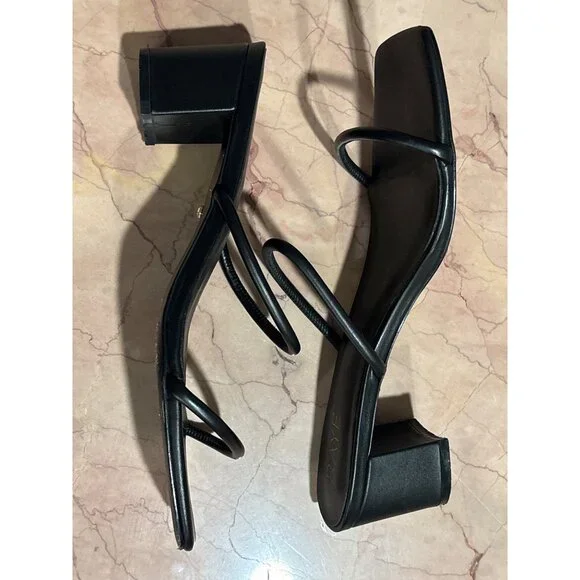 RAYE Etienne Low Heel in Black Leather 10 with Box Womens sandals - Picture 9 of 13